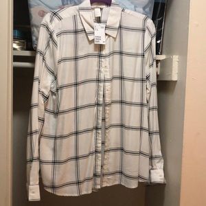 H&M Plaid Long Sleeve Shirt